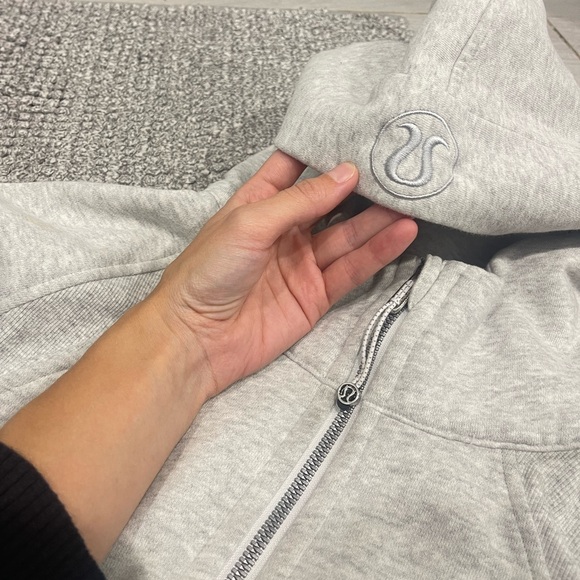 Lululemon Scuba Oversized 1/2 Zip Hoodie Sweater Light Grey Medium Large M/L - Picture 6 of 8